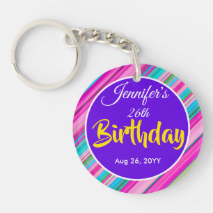 Modèle personnalisé d'anniversaire à motif rayures