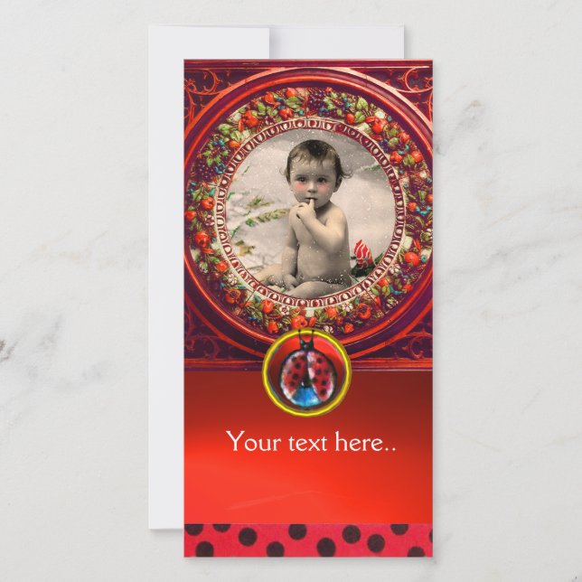 MODÈLE PHOTO BABY SHOWER LADYBUG BLACK ROUGE (Devant)