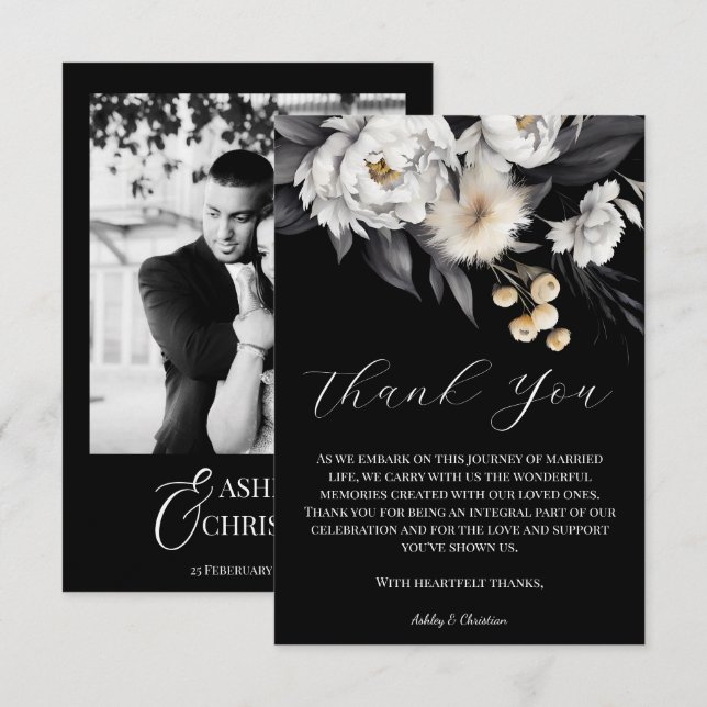 Modèle photo boho noir et blanc (Devant / Derrière)