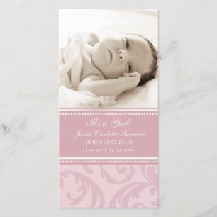 Modèle photo rose Nouveau Faire-part de naissance 