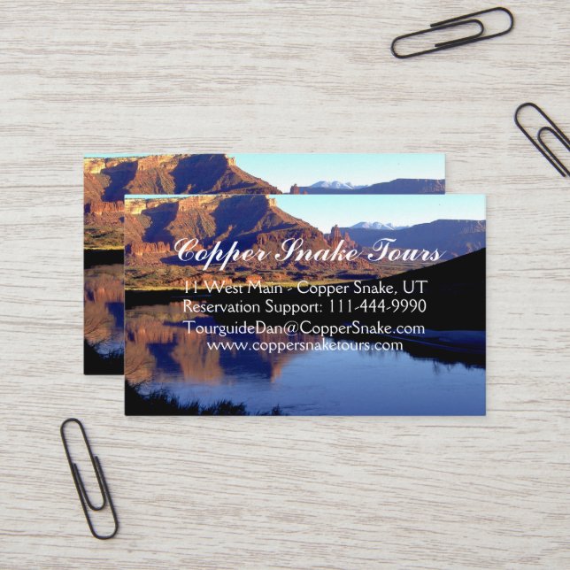 Modèle pittoresque renversant de carte de visite (Devant/Arrière en situation)