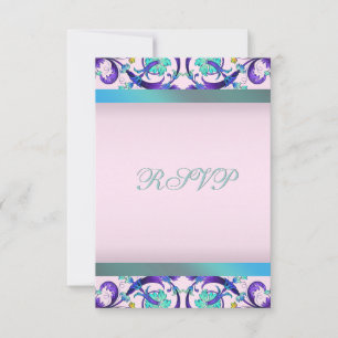 Modèle pourpre bleu turquoise du rose RSVP