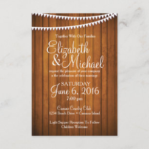 Modèle Rustic Mariage campagnard Invitation