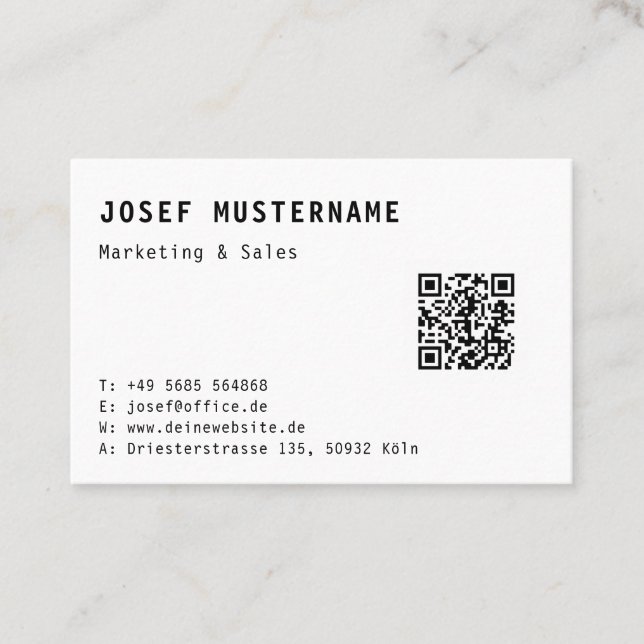Modèle simple de carte de visite QR (Devant)