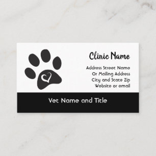 Modèle vétérinaire de carte de visite de cliniq