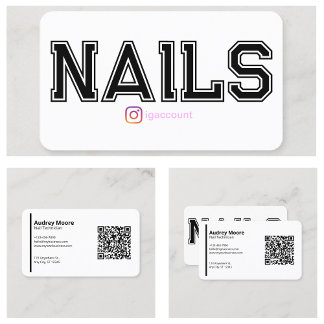 Modèles de cartes de technicien en ongles blancs v