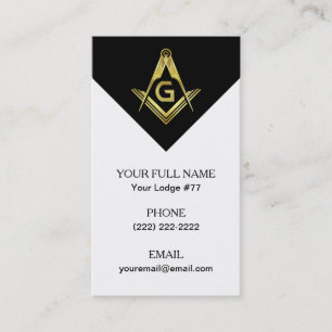 Modèles de cartes de visite maçonniques Black Gold