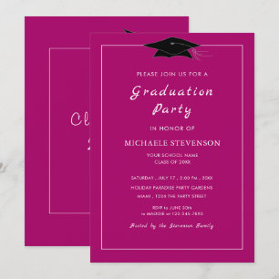 Modèles d'invitation de graduation rose personnali