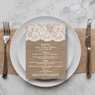 Modèles du menu Burlap & Lace Collection