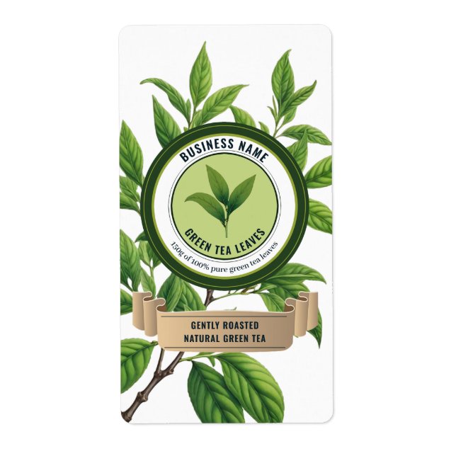 Modèles  Étiquette de thé vert (Devant)