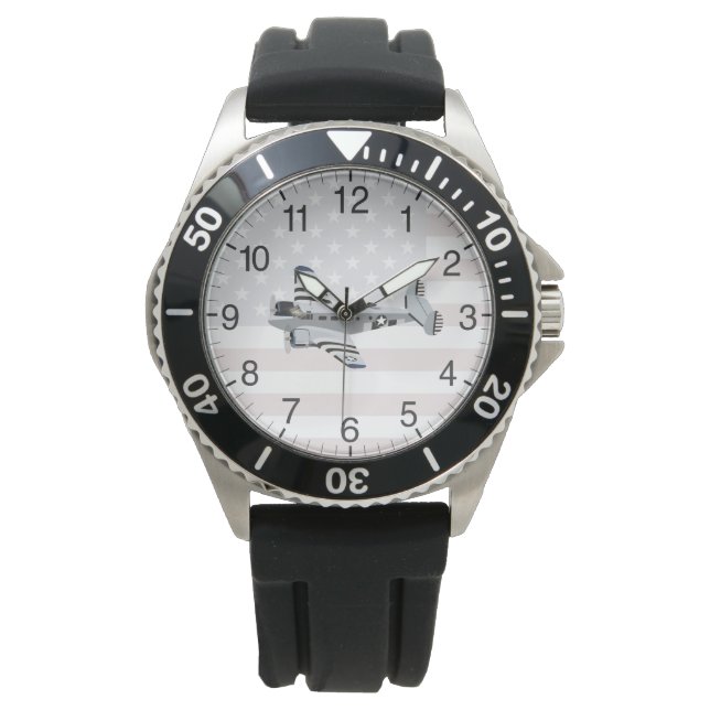 Modell 18 Amerikanisches WW2-Flugzeug Armbanduhr (Vorderseite)
