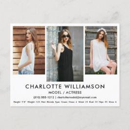 Modell Actor Comp Card 3 Foto Postkarte Was