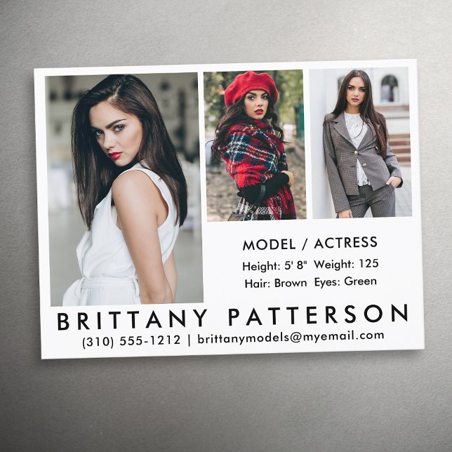 Modell Actor Comp Card 3 Foto Postkarte Was (Von Creator hochgeladen)