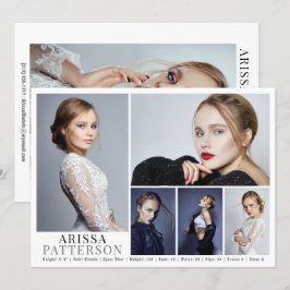 Modell Actor Comp Card 6 Foto 5.12x18.5 Einladung