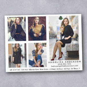 Modell Actor Comp Card Weiß - 5 Fotos