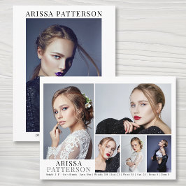 Modell Actor Comp Karte 6 Foto beidseitig