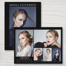 Modell Actor Comp Karte 6 Foto beidseitig