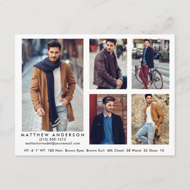Modell Actor Comp Karte mit 5 Foto Postkarte (Vorderseite)