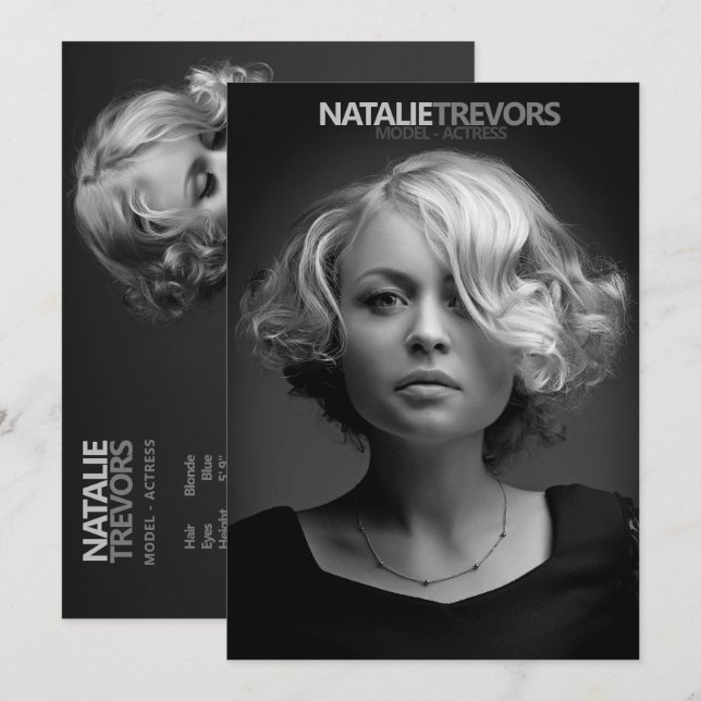 Modell Akteur 2 Side 2 Foto 12x18 Comp Zed Karte (Vorne/Hinten)