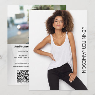 Modell-Akteur-Comp-Karte 3 Foto und QR-Code Einladung