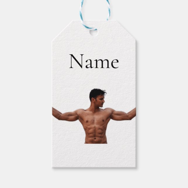 Modell der männlichen Fitness Thunder_Cove Geschenkanhänger (Vorderseite)