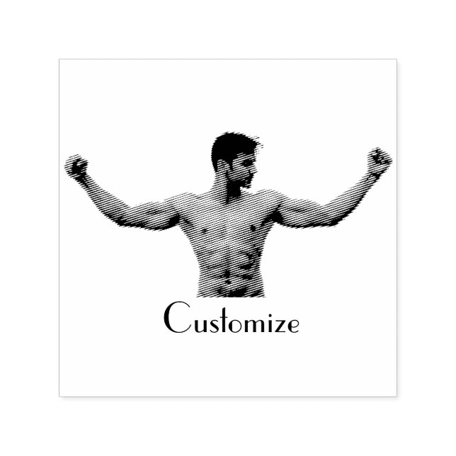 Modell der männlichen Fitness Thunder_Cove Permastempel (Design)