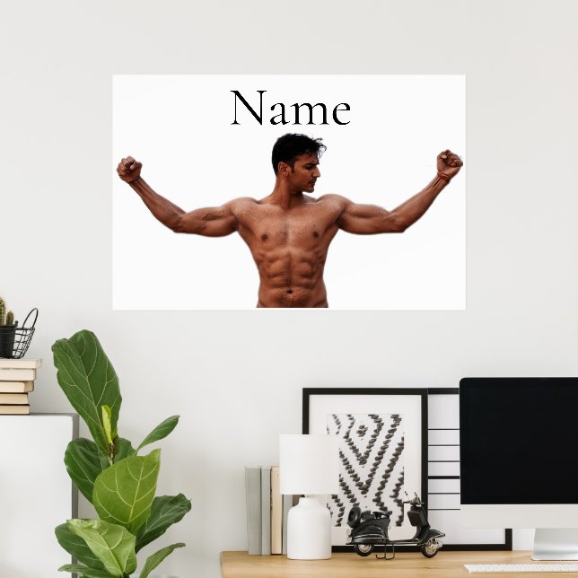 Modell der männlichen Fitness Thunder_Cove Poster (Heimbüro)