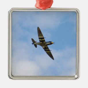 Modell der Spitfire MK IX MK923 Silbernes Ornament