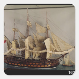 Modell des Schiffs 'L'Achille Quadratischer Aufkleber