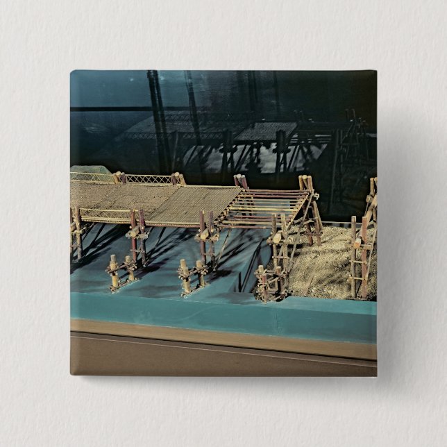 Modell einer Brücke über dem Rhein Button (Vorderseite)