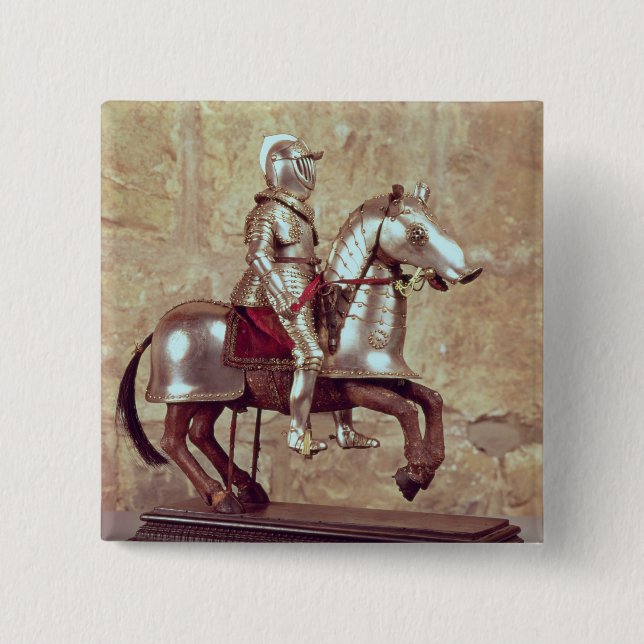 Modell eines gepanzerten Pferds und des Reiters, Button (Vorderseite)