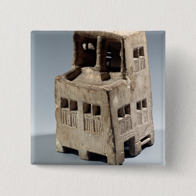 Modell eines Hauses (Kalkstein) Button (Vorderseite)
