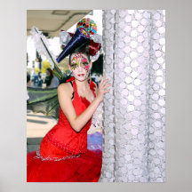 Modell in Red Dress Poster Wall Art