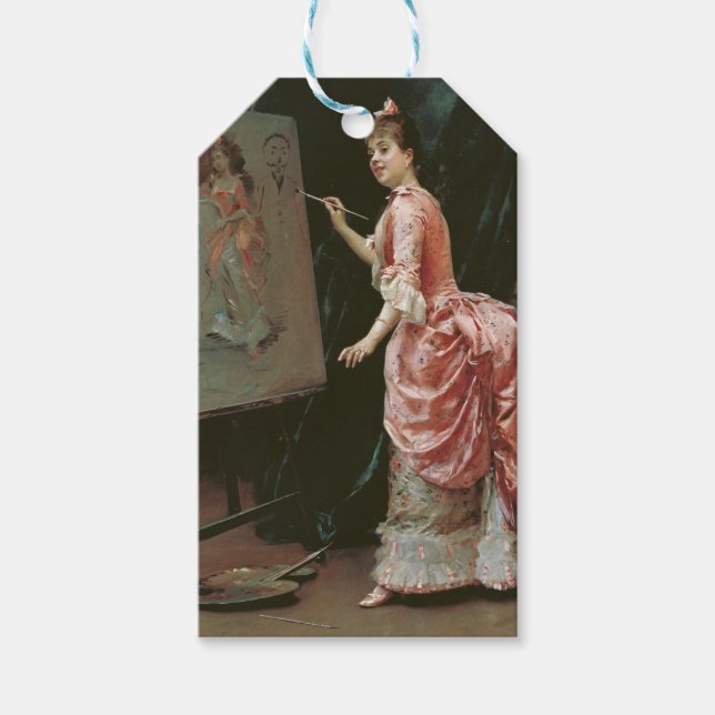 Modell Making Mischief (von Raimundo de Madrazo) Geschenkanhänger (Vorderseite)
