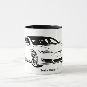 Modell S Schwarzweiß Auto Tasse
