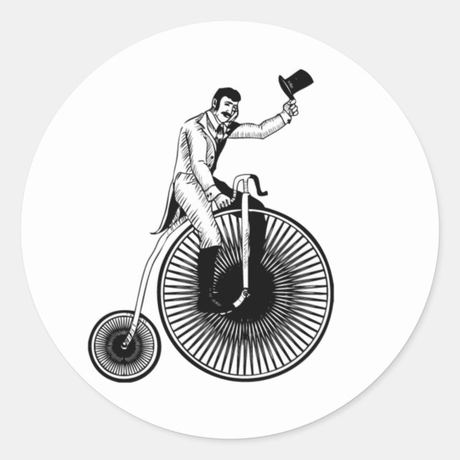 Modell T Penny Farthing Classic Runder Aufkleber (Vorderseite)