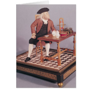 Modell von Benjamin Franklin an seinem Tisch