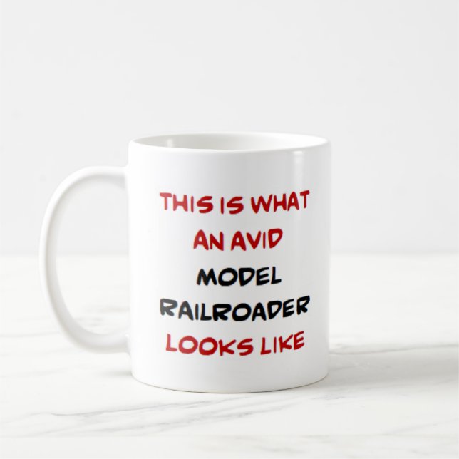 Modelleisenbahner, avid kaffeetasse (Links)