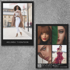 Modellieren des Schauspielers Comp Card 5 Foto QR 