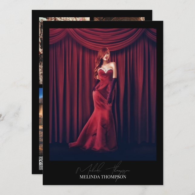 Modellieren von Schauspiel Comp Card 5 Foto Signat (Vorne/Hinten)