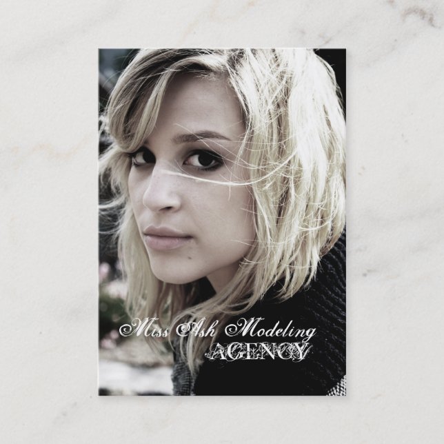 Modellierende Asche, AGENTUR Visitenkarte (Vorderseite)