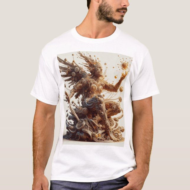 Modellierter 3D-T - Shirt: Futuristisches geometri T-Shirt (Vorderseite)