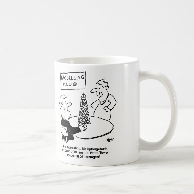 Modellierung Club Eiffelturm aus Wurst Funny Kaffeetasse (Rechts)