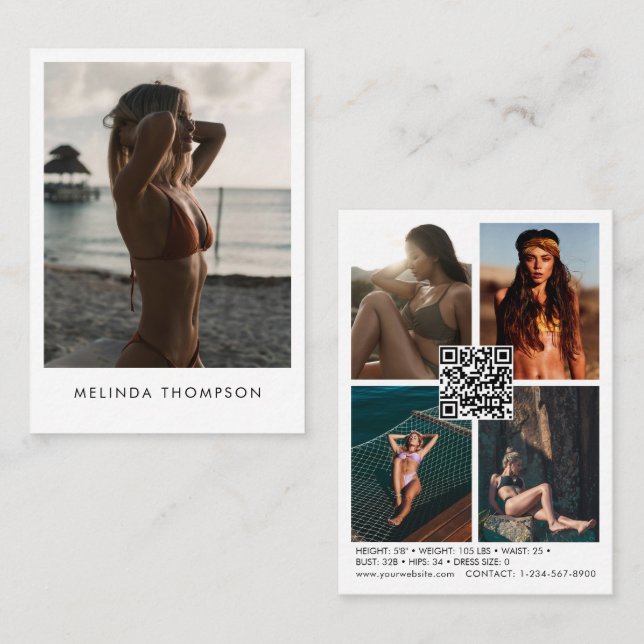 Modellierung der Comp Card 5 Foto QR Code Visitenkarte (Vorne/Hinten)