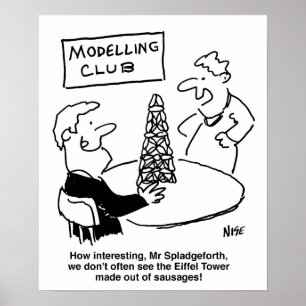 Modellierung des Eiffelturms aus Wurst Poster