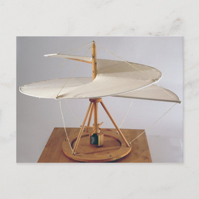 Modellrekonstruktion des Designs von da Vinci Postkarte (Vorderseite)