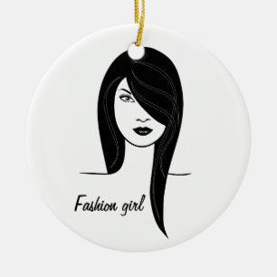 Modemädchen Keramikornament