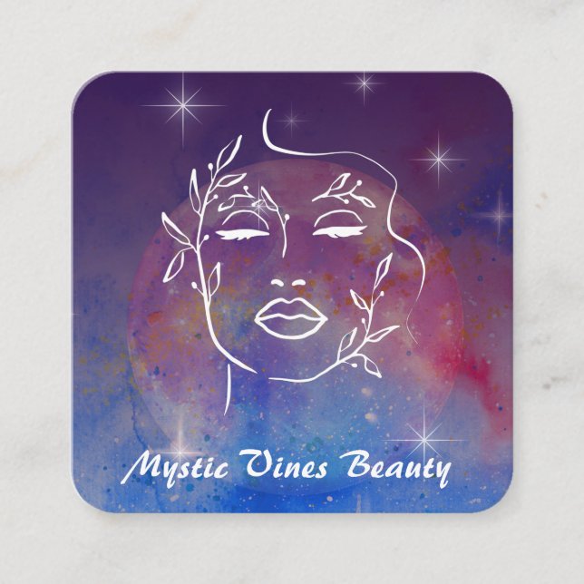 *~* Modemnebel Pflanze Goddess Floral QR Quadratische Visitenkarte (Vorderseite)