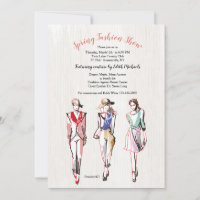 Modemodelle Drei Mode Show Einladung
