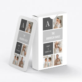 Moden 3Collage Foto & Grau Bestes Familiengeschenk Spielkarten